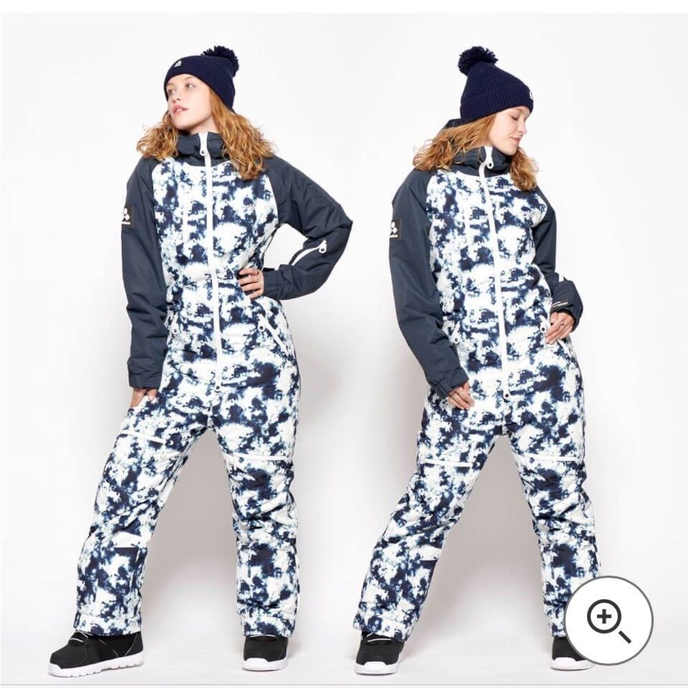 ONESKEE Women's Blue Tie Dye Original Pro Snow Suit Small Long NWT in packaging - Picture 3 of 10